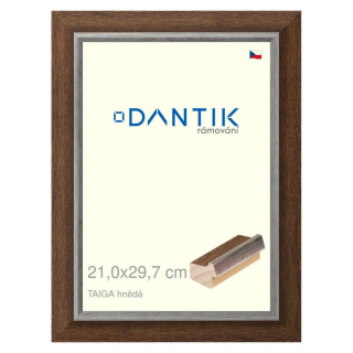 DANTIK rámeček 21x29,7 | TAIGA hnědá (Sklo Čiré)