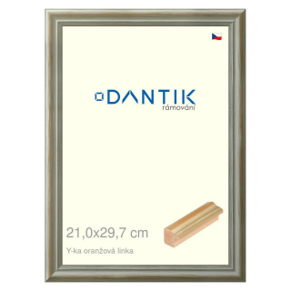 DANTIK rámeček 21x29,7 | Y-ka oranžová linka (Sklo Čiré)