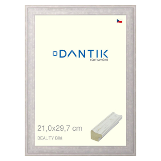 DANTIK rámeček 21x29,7 | BEAUTY Bílá (Sklo Čiré)