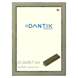 DANTIK rámeček 21x29,7 | AKVAREL zelená (Sklo Čiré)