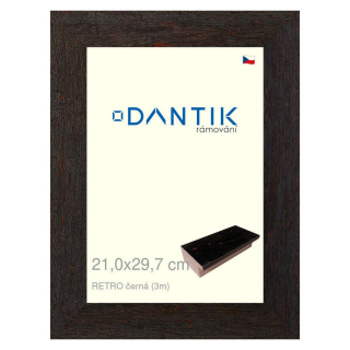 DANTIK rámeček 21x29,7 | RETRO černá (Sklo Čiré)