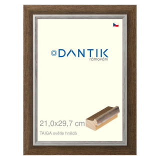 DANTIK rámeček 21x29,7 | TAIGA sv.hnědá (Sklo Čiré)