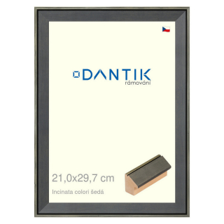 DANTIK rámeček 21x29,7 | INCLINATA colori šedá (Sklo Čiré)