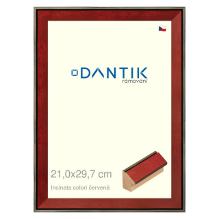 DANTIK rámeček 21x29,7 | INCLINATA colori červená (Sklo Čiré)