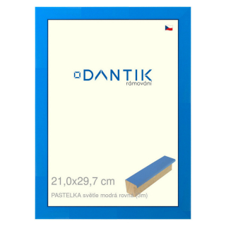 DANTIK rámeček 21x29,7 | PASTELKA světle modrá rovná (Sklo Čiré)