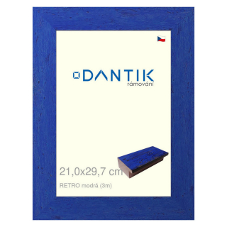 DANTIK rámeček 21x29,7 | RETRO modrá (Sklo Čiré)