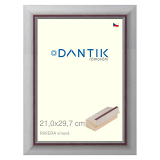 DANTIK rámeček 21x29,7 | RIVIERA vínová (Sklo Čiré)