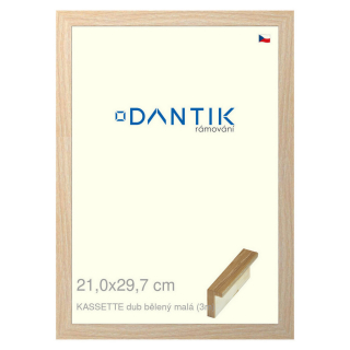 DANTIK rámeček 21x29,7 | KASSETTE dub bělený malá (Sklo Čiré)