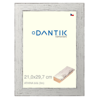 DANTIK rámeček 21x29,7 | ATHINA Bílá (Sklo Čiré)