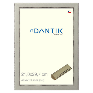 DANTIK rámeček 21x29,7 | AKVAREL žlutá (Sklo Čiré)