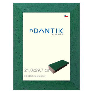DANTIK rámeček 21x29,7 | RETRO zelená (Sklo Čiré)