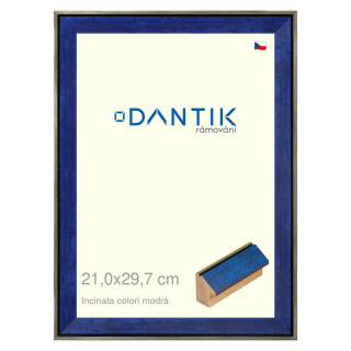 DANTIK rámeček 21x29,7 | INCLINATA colori modrá (Sklo Čiré)