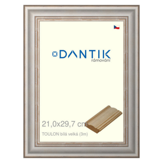 DANTIK rámeček 21x29,7 | TOULON bílá velká (Sklo Čiré)