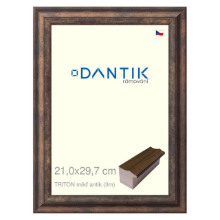 DANTIK rámeček 21x29,7 | TRITON měď antik (Sklo Čiré)