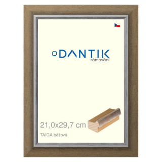 DANTIK rámeček 21x29,7 | TAIGA béžová (Sklo Čiré)