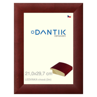 DANTIK rámeček 21x29,7 | LEDVINKA vínová (Sklo Čiré)