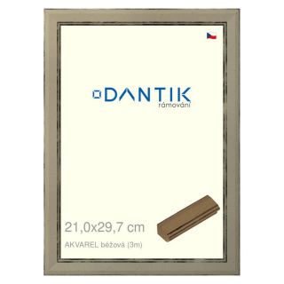 DANTIK rámeček 21x29,7 | AKVAREL béžová (Sklo Čiré)