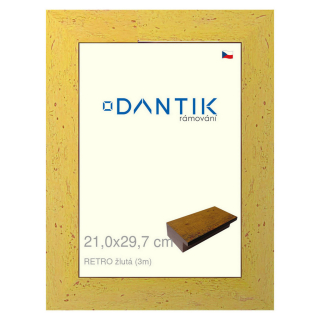 DANTIK rámeček 21x29,7 | RETRO žlutá (Sklo Čiré)