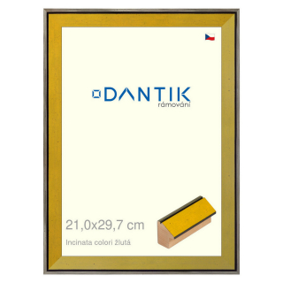 DANTIK rámeček 21x29,7 | INCLINATA colori žlutá (Sklo Čiré)