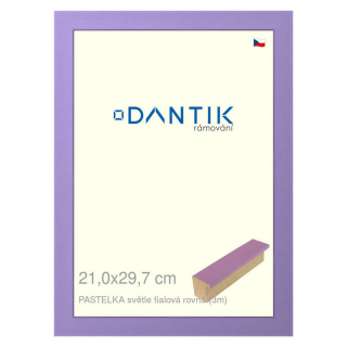 DANTIK rámeček 21x29,7 | PASTELKA světle fialová rovná (Sklo Čiré)