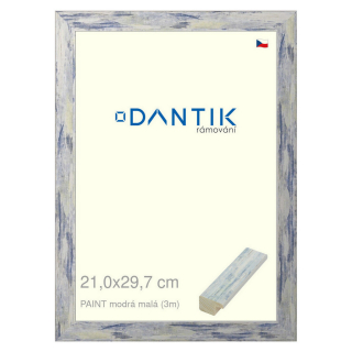 DANTIK rámeček 21x29,7 | PAINT modrá malá (Sklo Čiré)