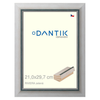 DANTIK rámeček 21x29,7 | RIVIERA zelená (Sklo Čiré)