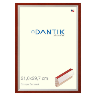 DANTIK rámeček 21x29,7 | EVOQUE červená (Sklo Čiré)