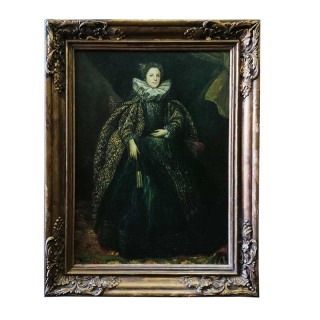 Neznámý autor - Dáma s vějířem | 35.6x45.6