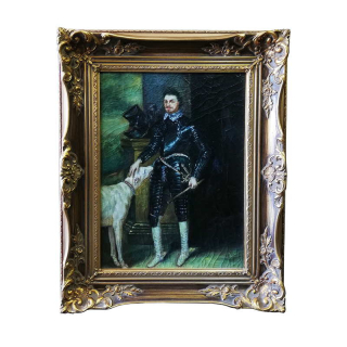 Neznámý autor - Rytíř se psem | 44.2x55.2