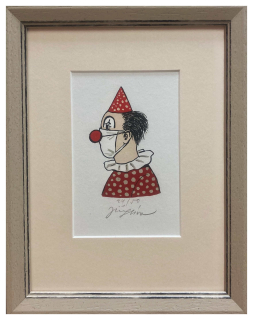 Slíva Jiří - Klaun s rouškou | 23.2x29.7