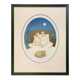 Hüttnerová Iva - Milenci v posteli | 49.0x59.0