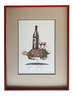 Slíva Jiří -  Želva s vínem | 23.1x29.8