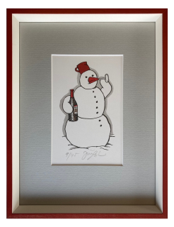 Slíva Jiří - Sněhulák pije | 26.6x34.4