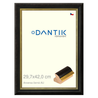 DANTIK rámeček 29,7x42 | ANIVERSA černá AU (Plexi Čiré)