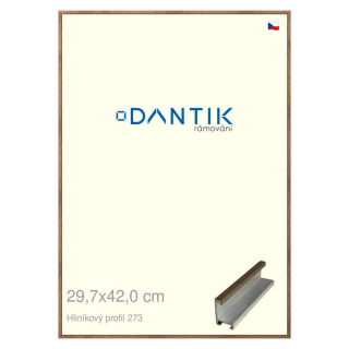 DANTIK rámeček 29,7x42 | ALU profil 7273 Dýha wenge (Plexi Čiré)