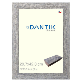 DANTIK rámeček 29,7x42 | RETRO šedá (Plexi Čiré)