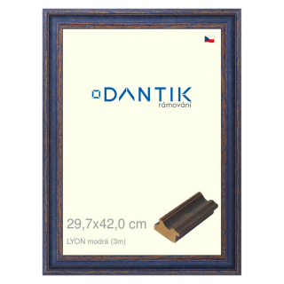 DANTIK rámeček 29,7x42 | LYON modrá (Plexi Čiré)