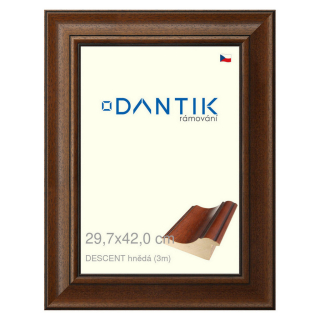 DANTIK rámeček 29,7x42 | DESCENT hnědá (Plexi Čiré)