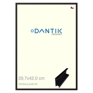 DANTIK rámeček 29,7x42 | ALU profil 7022 Černá matná (Plexi Čiré)