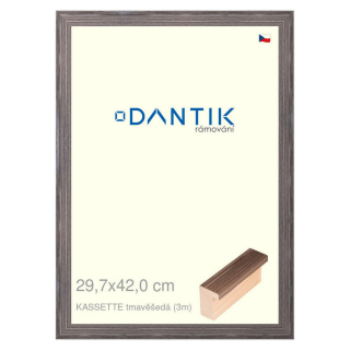 DANTIK rámeček 29,7x42 | KASSETTE tmavěšedá (Plexi Čiré)
