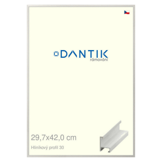 DANTIK rámeček 29,7x42 | ALU profil 6030 Dýha bílá (Plexi Čiré)