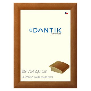 DANTIK rámeček 29,7x42 | LEDVINKA světle hnědá (Plexi Čiré)