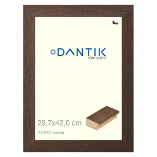 DANTIK rámeček 29,7x42 | RETRO hnědá (Plexi Čiré)