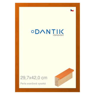 DANTIK rámeček 29,7x42 | PERLA oranžová vysoká (Plexi Čiré)