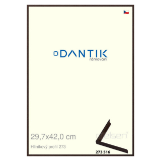 DANTIK rámeček 29,7x42 | ALU profil 7273 Dýha wenge tmavá (Plexi Čiré)