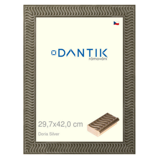 DANTIK rámeček 29,7x42 | Doria Silver (Plexi Čiré)