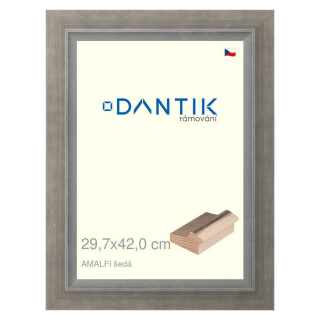 DANTIK rámeček 29,7x42 | AMALFI šedá (Plexi Čiré)