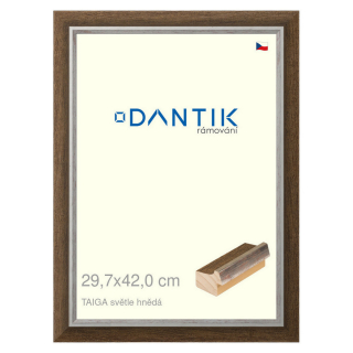 DANTIK rámeček 29,7x42 | TAIGA sv.hnědá (Plexi Čiré)