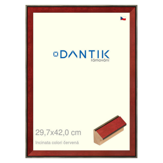 DANTIK rámeček 29,7x42 | INCLINATA colori červená (Plexi Čiré)