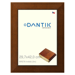 DANTIK rámeček 29,7x42 | BRETA hnědá (Plexi Čiré)